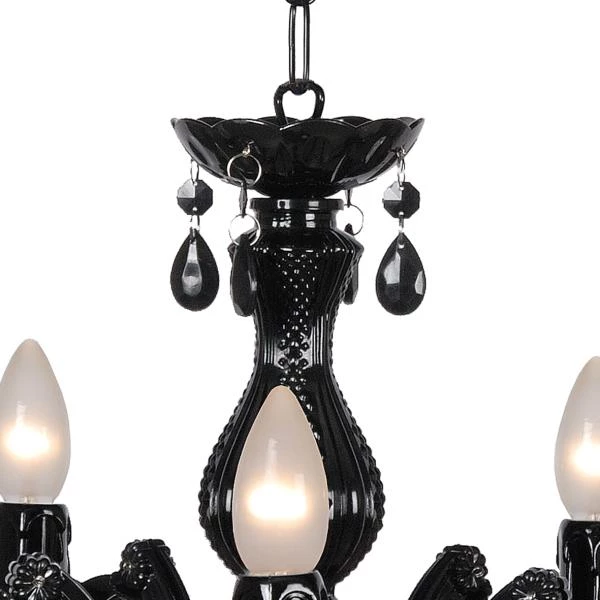 Lucide ARABESQUE - Kroonluchter - Ø 45 cm - 5xE14 - Zwart - detail 1